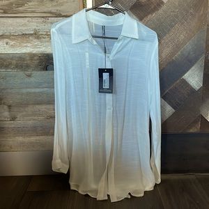 White Linen Oversized Beach Shirt / New with Tags!